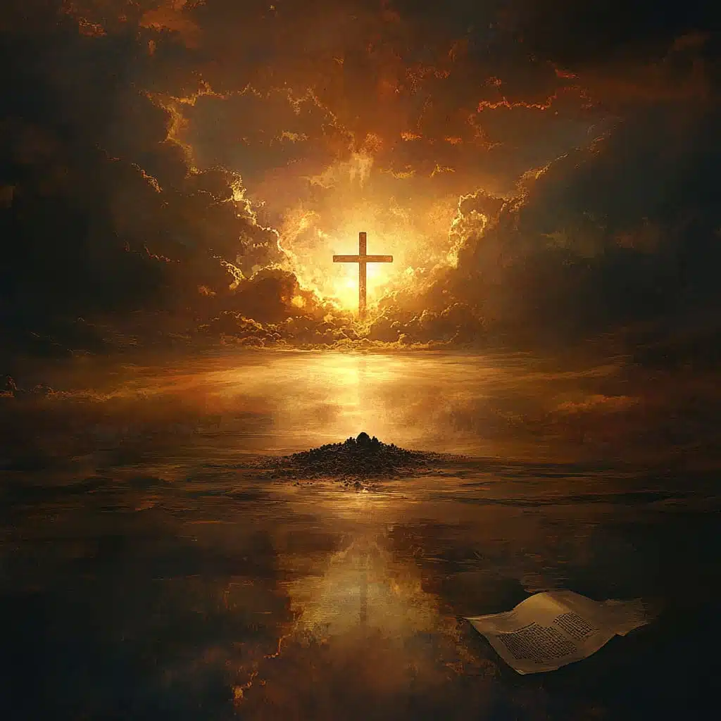 uplifting image representing the biblical themes of resurrection and God’s power over life and death, in the context of cremation